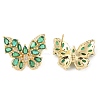 Rack Plating Brass with Cubic Zirconia Stud Earrings for Women EJEW-G394-06G-03-1