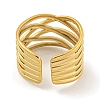 Ion Plating(IP) 304 Stainless Steel Open Cuff Ring RJEW-A043-27G-3