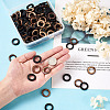Craftdady 200Pcs 2 Colors Dyed Wood Jewelry Findings Coconut Linking Rings COCO-CD0001-01-12