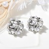 304 Stainless Steel knit Stud Earrings EJEW-B108-08P-2