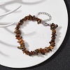 Natural Tiger Eye Chips Beaded Bracelet BJEW-JB09686-03-4