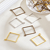 24Pcs 3 Colors Rack Plating Alloy Rhombus Open Back Bezel Pendants FIND-LP0004-79-1