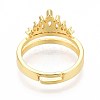 Brass Micro Pave Cubic Zirconia Cuff Rings for Women KK-T071-62G-3