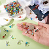 100Pcs 10 Colors Electroplate Transparent Glass Faceted Pumpkin European Dangle Charms PALLOY-TAC0232-6