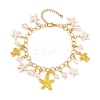 Dyed Synthetic Turquoise Starfish Charm Bracelets BJEW-JB11642-01-2