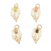 304 Stainless Steel with Faceted Natural Tourmaline Pendants PALLOY-JF04267-1