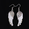 Rhinestone Wings Dangle Earrings WI-PW0001-056A-1