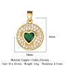 Brass Micro Pave Cubic Zirconia Pendants ZIRC-OY001-01G-2