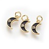 Brass Micro Pave Cubic Zirconia Charms ZIRC-G150-08G-02-1