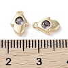 Brass Micro Pave Cubic Zirconia Charms KK-G491-27G-02-3