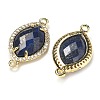 Dyed Natural Lapis Lazuli Faceted Horse Eye Connector Charms G-G181-07G-04-2