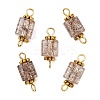 10Pcs Crackle Glass Cube Connector Charms PALLOY-JF03962-4