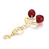 Alloy Resin Cherry Keychains PALLOY-N179-15G-2