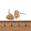 Brass Pave Clear Cubic Zirconia Stud Earring Findings KK-Z121-08G-3