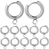 12Pcs 201 Stainless Steel Huggie Hoop Earring Findings STAS-SC0007-98P-1