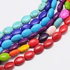 Dyed Synthetical Turquoise Oval Bead Strand G-P083-89-1