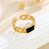 304 Stainless Steel Enamel Cuff Rings for Women RJEW-F194-09G-1