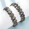 Natural Labradorite Faceted Beaded Stretch Bracelets for Women BJEW-K251-07L-1