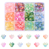 144G 12 Colors Transparent Glass Bead Caps GLAA-YW0005-26-1