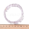 Rectangle Natural Amethyst Beads Stretch Bracelets for Women Men BJEW-Z149-01D-5