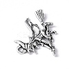 Tibetan Style Halloween Witch Alloy Pendants TIBEP-Q050-06AS-NR-3
