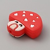 Mushroom Food Grade Eco-Friendly Silicone Beads SIL-WH0010-14A-2