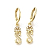 Brass Clear Cubic Zirconia Hoop Earrings EJEW-M045-01S-1