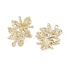 Flower Brass Stud Earring Findings KK-F921-04G-2