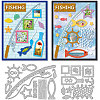 Fishing Theme Carbon Steel Cutting Dies Stencils DIY-WH0309-3337-1