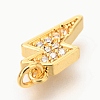 Brass Micro Pave Clear Cubic Zirconia Charms ZIRC-O036-07G-3