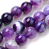 Natural Striped Agate/Banded Agate Beads Strands G-S259-04F-10mm-1