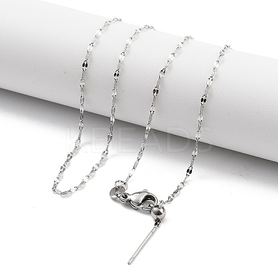Adjustable 304 Stainless Steel Dapped Chain Necklaces LS-NJEW-K270-02P-1