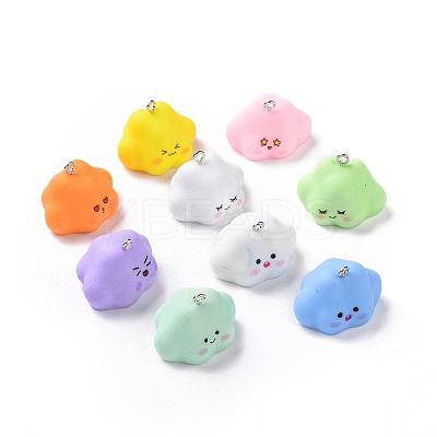 Opaque Resin Pendants RESI-D063-03-1