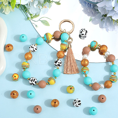 50Pcs 5 Styles Food Grade Eco-Friendly Silicone Beads SIL-SC0002-13-1