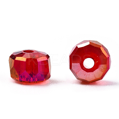 Transparent Electroplate Glass Beads Strands EGLA-YWC0001-6mm-02-1