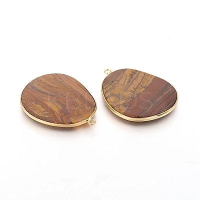 Natural Tiger Eye Pendants G-E526-09H-1