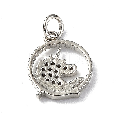 Brass Micro Pave Cubic Zirconia Charms ZIRC-F131-02P-1