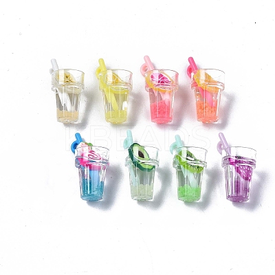 Imitation Fruit Tea Resin Pendants CRES-S359-31-1