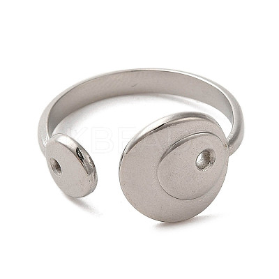 Non-Tarnish 304 Stainless Steel Open Cuff Ring RJEW-C068-05B-P-1
