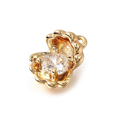 Brass Pave Cubic Zirconia Charms KK-C096-15G-01-1