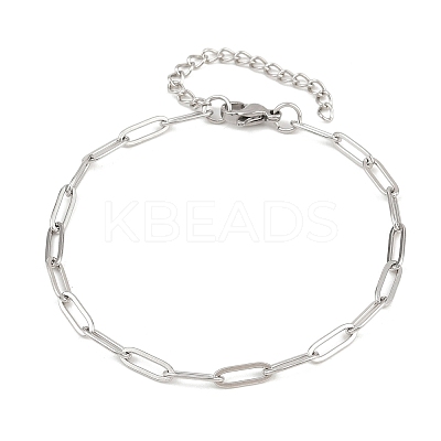 201 Stainless Steel Paperclip Chains Bracelets for Women LS-BJEW-G767-01E-P-1