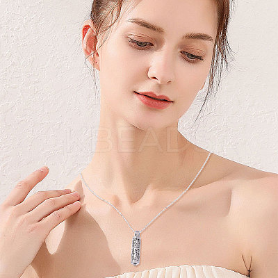 1Pc 304 Stainless Steel Tree of Life Hollow Column Pendant Pet Urn Ashes Necklaces NJEW-CA0001-28P-1