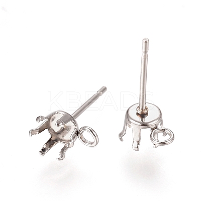 Non-Tarnish 304 Stainless Steel Post Stud Earring Settings STAS-L238-026D-P-1