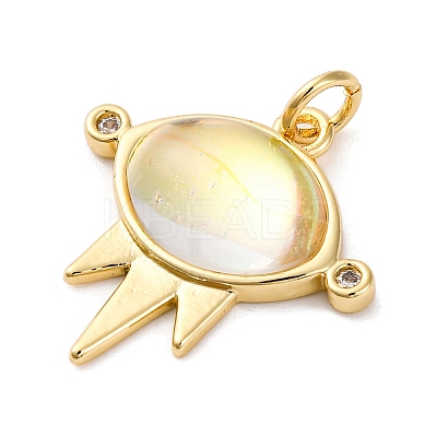 Brass Micro Pave Cubic Zirconia Pendants KK-A233-02G-01-1