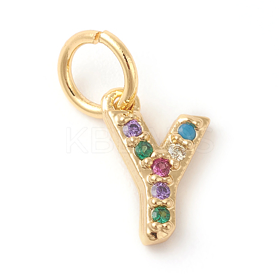 Brass Micro Pave Colorful Cubic Zirconia Charms LS-ZIRC-F092-01-Y-1