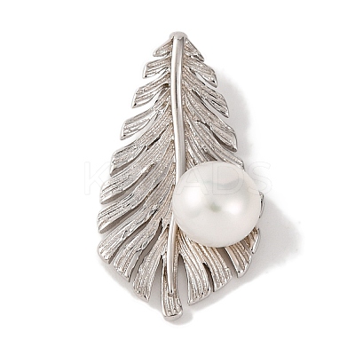 Rhodium Plated 925 Sterling Silver & Natural Shell Pendants STER-C009-12P-1