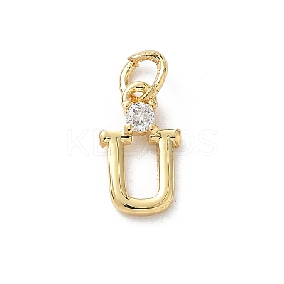 Brass Pave Clear Cubic Zirconia Charms KK-A273-01G-U-1