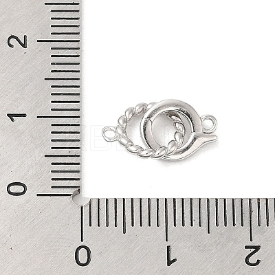 Rhodium Plated 925 Sterling Silver Fold Over Clasps X-STER-G038-06P-1