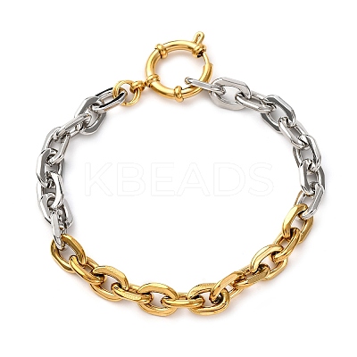 304 Stainless Steel Cable Chain Bracelets BJEW-K284-02B-GP-1