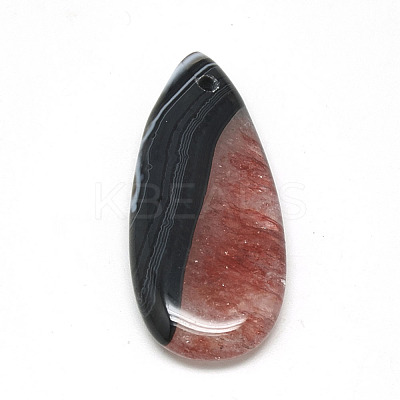 Natural Brazil Crackle Agate Pendants G-R004-09-1